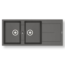 Pyramis Ithaka 116x50 2B 1D Γρανιτένιος Νεροχύτης Αντιστρεφόμενος Pyragranite Iron Grey