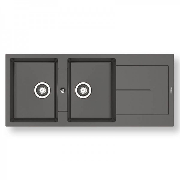 Pyramis Ithaka 116x50 2B 1D Γρανιτένιος Νεροχύτης Αντιστρεφόμενος Pyragranite Iron Grey