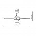 Primo PRCF-80425 110cm Ανεμιστήρας Οροφής Ασημί με Τηλεχειριστήριο