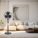 Primo PRSF-80297 Ανεμιστήρας Ορθοστάτης 40cm 50W με Τηλεχειριστήριο Μαύρο