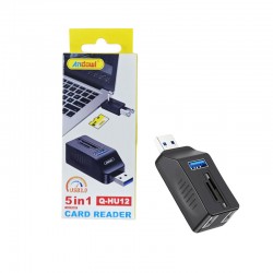Andowl Αναγνώστης καρτών 5 σε 1 Q-HU12 Card Reader USB 3.0