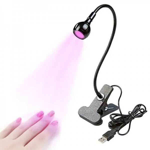 Mini USB Εύκαμπτη Λάμπα UV & LED με Clip Στερέωσης 3W
