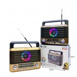 Φορητό Ηχείο – Ραδιόφωνο RX-5160D με Bluetooth, USB/TF, RGB Φωτισμό & AM/FM σκούρο καφέ