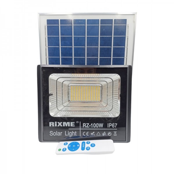 Σετ προβολέας θερμό λευκό με ηλιακό πάνελ 100W RZ-100W-1 Σετ προβολέας θερμό λευκό με ηλιακό πάνελ 100W RZ-100W-1