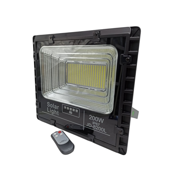 Προβολέας σετ με πάνελ solar 200W 6500K IP67 JD-8200L