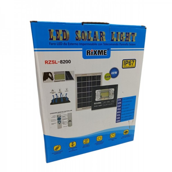 Σετ προβολέας με ηλιακό πάνελ 40W RZ-40W
