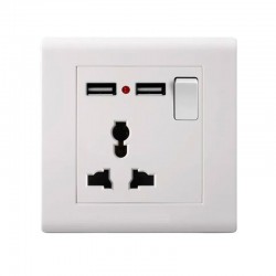 EPICA STAR Πρίζα με 2 θύρες USB & διακόπτη EP-50756