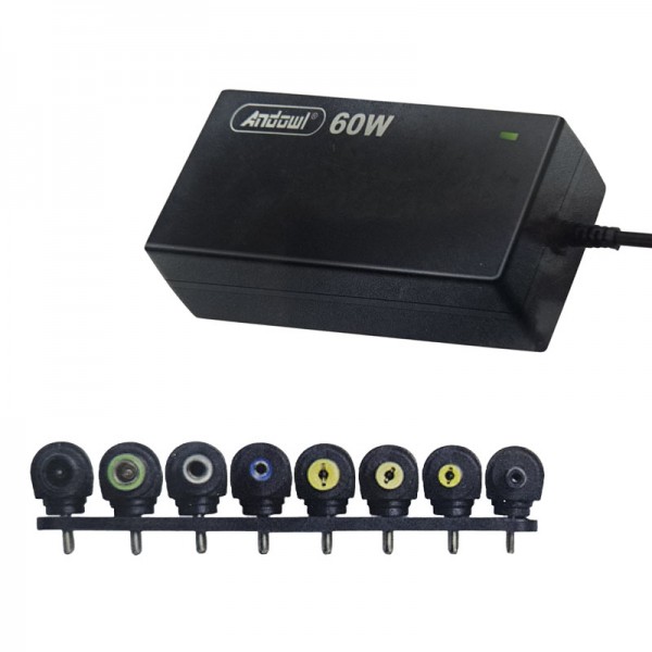 Andowl Universal Τροφοδοτικό Φόρτισης Laptop 60W με 8 Αντάπτορες