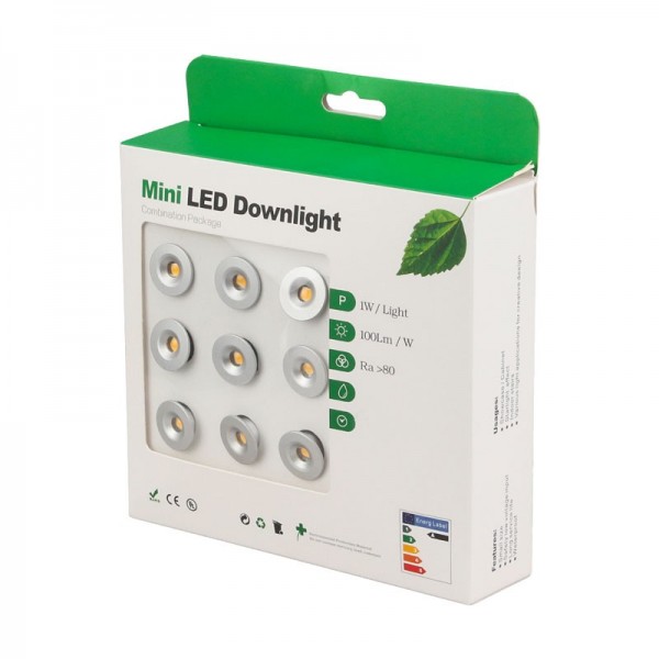 Mini  LED φωτάκια 9τμχ 1W