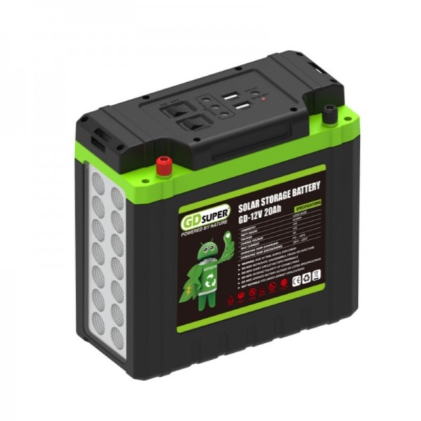 Ηλιακό Σύστημα Φωτισμού & Μπαταρία GDSUPER 12V 20Ah GD-12V20AH