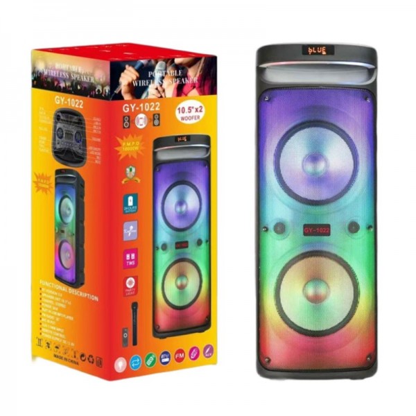 Φορητό ασύρματο καραόκε ηχείο με διπλό woofer 10″