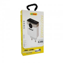 ANDOWL Φορτιστής με καλώδιο φόρτισης 2USB σε lightning Q-A102