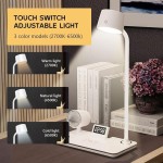 LED Φωτιστικό Γραφείου 4 σε 1 με Ασύρματο Φορτιστή, Ηχείο Bluetooth και Ρολόι Λευκό
