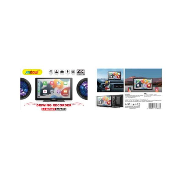Andowl Κάμερα Καταγραφικό 9.8’’ 4K με Οθόνη Αφής Q-CA770 Andowl Κάμερα Καταγραφικό 9.8’’ 4K με Οθόνη Αφής Q-CA770