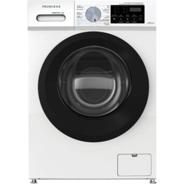 Princess WMBA 7 PAR Πλυντήριο Ρούχων 7 κιλά, A, 1200 στροφές, Inverter Μοτέρ, Ατμός