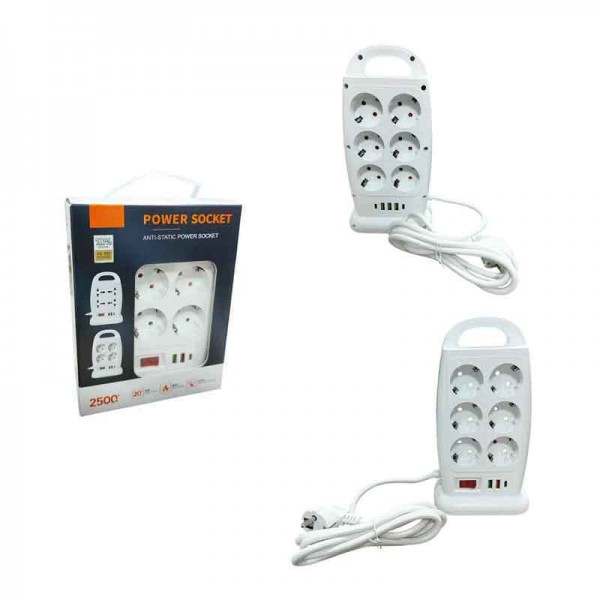 Πολύπριζο Ασφαλείας Μπρος Πίσω με 12 Θύρες και USB Πολύπριζο Ασφαλείας Μπρος Πίσω με 12 Θύρες και USB