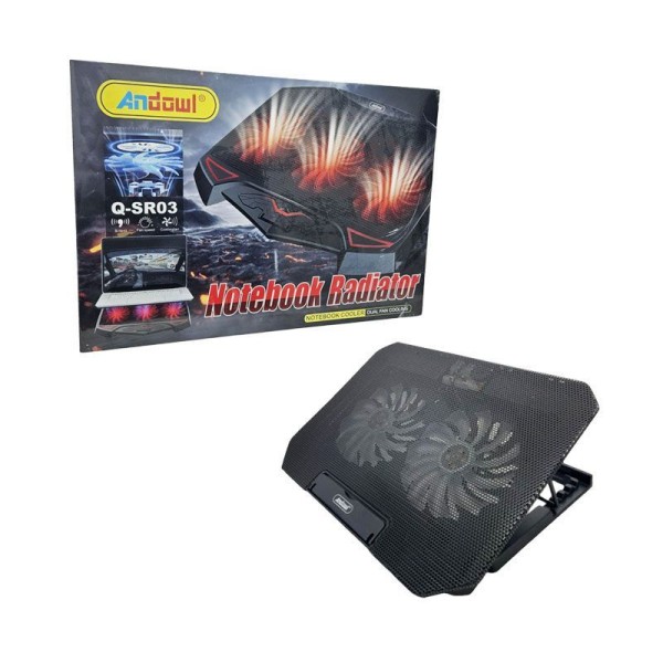 Andowl Βάση Ψύξης Laptop με Διπλούς Ανεμιστήρες LED Q-SR03 Andowl Βάση Ψύξης Laptop με Διπλούς Ανεμιστήρες LED Q-SR03