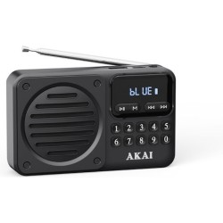 Akai APR-300BK Μαύρο μίνι φορητό ρετρό ραδιόφωνο FM/AM, Bluetooth, USB, microSD