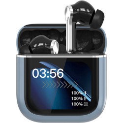AKAI BTE-J600BL AENC Ασύρματα Ακουστικά Bluetooth 6.0 με ANC/ENC, 4 Μικρόφωνα & Θήκη με Οθόνη 2.01″ – έως 60h (Μπλε)