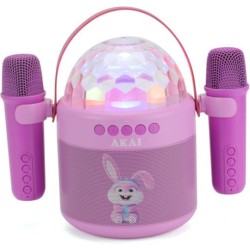 AKAI JoyBox Kids – Karaoke Ηχείο με 2 Ασύρματα Μικρόφωνα & RGB LED