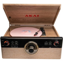 Αkai ATT-300CC Πικάπ με υποδοχή για CD και κασέτα, με Bluetooth, USB, FM, AUX, RCA και υποδοχή ακουστικών-2x9W RMS