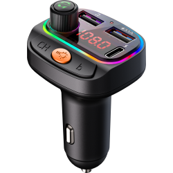 Osio OFT-4265BT Bluetooth FM Transmitter Αυτοκινήτου με 1×USB-A + 1×USB-C, Hands-Free & Φωτισμό 7 Χρ