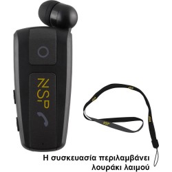 NSP BN222 Πτυσσόμενο Bluetooth Handsfree V6.0 με Δόνηση & Anti-Lost, Σύνδεση 2 Συσκευών Μαύρο - 8402
