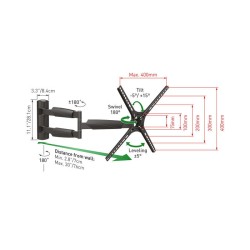 Βάση Τηλεόρασης Τοίχου BM343XL Barkan 13