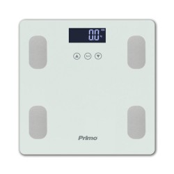 Ζυγαριά Σώματος Λιπομετρητής PRBS-40464 Primo 180Kg Υάλινη Λευκή/Inox