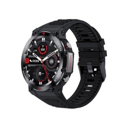 Aluminium smartwatch με παλμογράφο μαύρο AK45