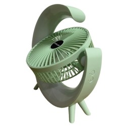 Eurolamp 300-20531 Ανεμιστήρας Γραφείου Επαναφορτιζόμενος 5w Φ14,5 Με LED Φώς Rgb Πράσινο Μέντας