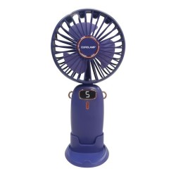 Eurolamp 300-20540 Ανεμιστήρας Χειρός Επαναφορτιζόμενος Με USB Και Βάση Κινητού Φ9 Μώβ