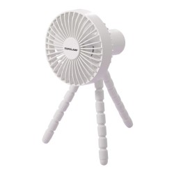 Eurolamp 300-20547 Ανεμιστήρας Γραφείου Λευκός Φ11 3w Εύκαμπτο Τρίποδο Επαναφορτιζόμενος