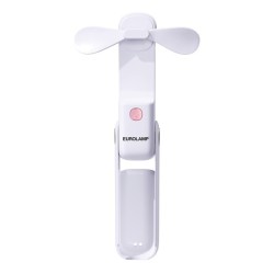 Eurolamp 300-20550 Ανεμιστήρας Χειρός Επαναφορτιζόμενος Με USB Φ8 Anαδιπλουμενος Λευκός