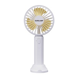 Eurolamp 300-20551 Ανεμιστήρας Χειρός Επαναφορτιζόμενος Με USB Φ9 Λευκός-κίτρινο