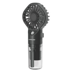 Eurolamp 300-20555 Ανεμιστήρας Χειρός Mist Επαναφορτιζόμενος Φ6.5 Μαύρο
