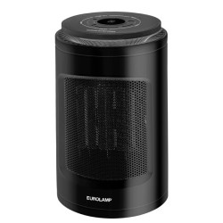 Eurolamp 300-41356 Αερόθερμο Κεραμικό 1500w Κυκλικό Μαύρο Με Τηλεχειριστήριο