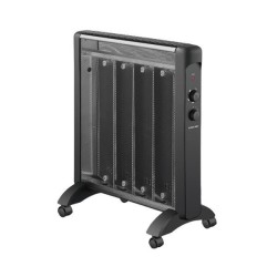 Eurolamp 300-41611 Θερμαντικό Σώμα Mica Μαύρο 2000w Με Θερμοστάτη