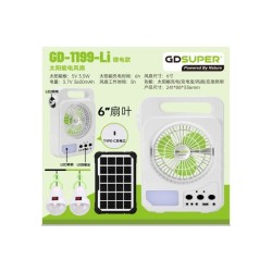 Ηλιακός επαναφορτιζόμενος ανεμιστήρας GD-1199-LI