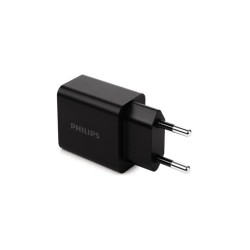 Philips DLP4325AB/GRS – Φορτιστής Τοίχου με USB-C PD 20W & USB-A 18W (Μαύρος)