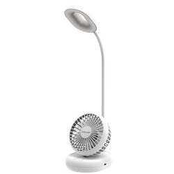 Eurolamp 300-20563 Ανεμιστήρας Επιτραπέζιος Επαναφορτιζόμενος Φ13 6w Και Φωτιστικό Γραφείου 2w