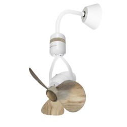 Eurolamp 300-25091 Ανεμιστήρας Γωνίας Οροφής Χρώμα Λευκός - Ξύλου Φ35 20w DC Μοτέρ