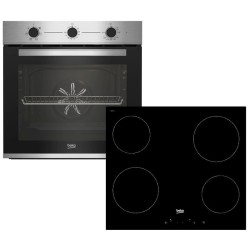 Beko Φούρνος Ηλεκτρικός Άνω Πάγκου 66lt 59.4cm BBIE12100XC με Κεραμικές Εστίες HIC64400E