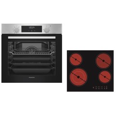 Princess FN35300X+PS55500 Φούρνος άνω Πάγκου 70lt με Κεραμικές Εστίες Π55.8εκ. Inox
