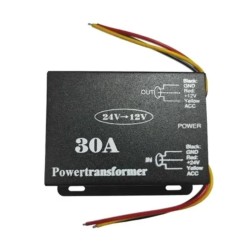 Μετασχηματιστής μετατροπέας ισχύος 30Α 24V σε 12V 