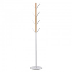 Inart Μεταλλικός/Ξύλινος Καλόγερος Μ35Π35Υ180 Μαύρο, Λευκό-Ιβουάρ 3-50-227-0009